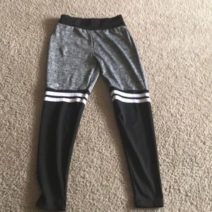 Black and grey yoga pants
